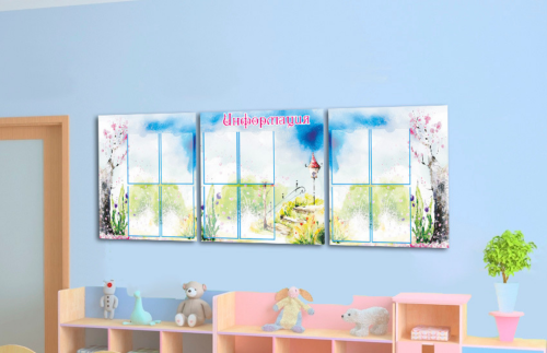 Композиция эко-стендов на холсте"Информация" 8731К