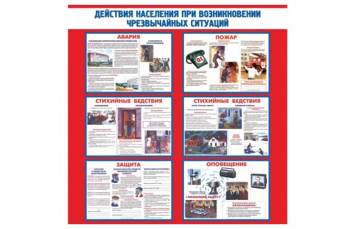 Стенд "Действия населения при возникновении чрезвычайных ситуаций" РБ-0639 1_Р