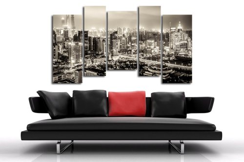 Модульная картина "Город в черно-белых тонах" 17206