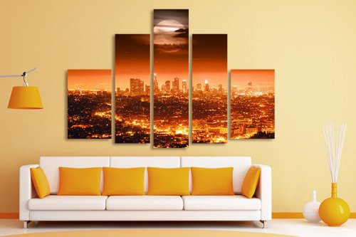 Модульная картина "Огненный город" 17214