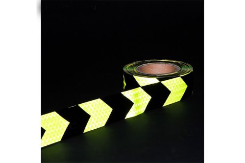 Светоотражающая контурная клейкая лента, желто-черная, 5 см х 25 м 2604172