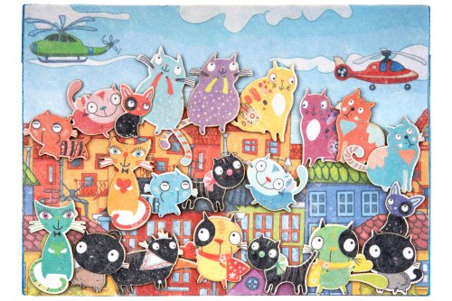 Городские коты с игровым полем фетр LIP1132