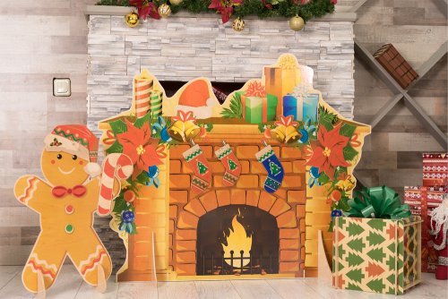Комплект декораций Пряничный человечек и камин  38867