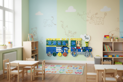 Интерактивная панель-бизиборд «Веселый паровозик» 202629820