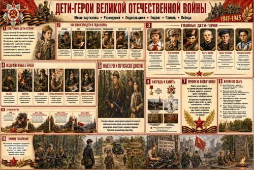 Учебный стенд для школы «Дети-герои Великой Отечественной войны» НФ12920