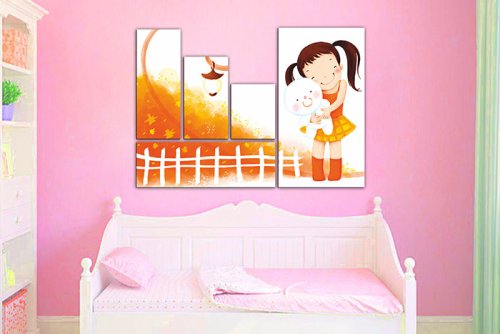 Модульная картина "Девочка с игрушкой" 17006