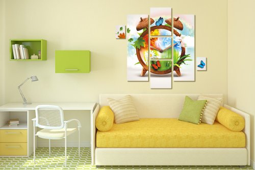 Модульная картина "Часы с временами года" 17008