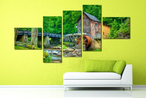 Модульная картина "Уютный домик в лесу" 17171