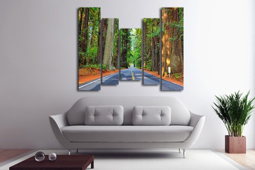 Модульная картина "Дорога сквозь лес" 17176