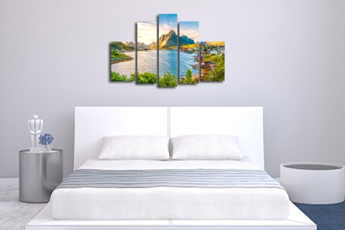 Модульная картина "Поселок в долине" 17324