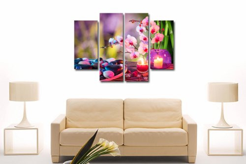 Модульная картина "Свечи и орхидеи" 17434