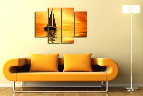 Модульная картина "Одинокий парусник" 17464