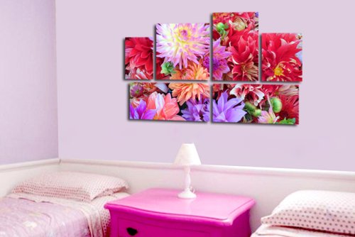 Модульная картина "Цветы разных оттенков" 17477