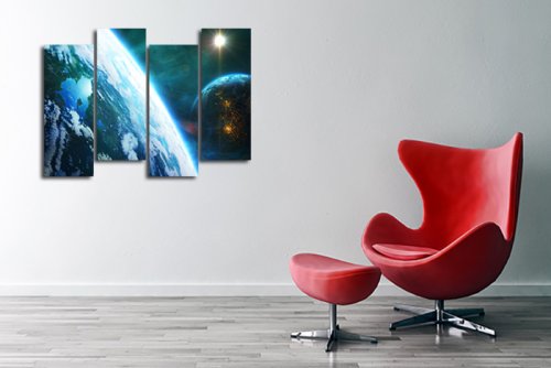 Модульная картина "Космическое взаимодействие" 17503