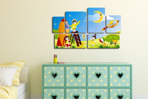 Модульная картина "Юный космонавт" 17594