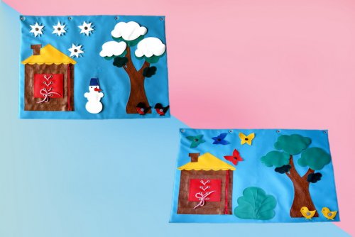 Дидактическое панно "Зима-Лето" Д-26