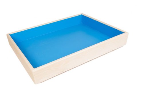 Песочница психологическая 50х70х8см  из дерева с синим дном и крышкой Ю5070