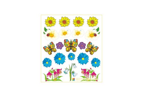 Комплект интерьерных наклеек "Цветочки" 6884
