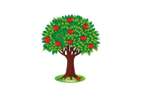 Наклейка интерьерная Дерево с яблоками 8236