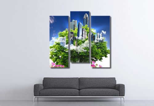 Модульная картина "Природа и город" 17011