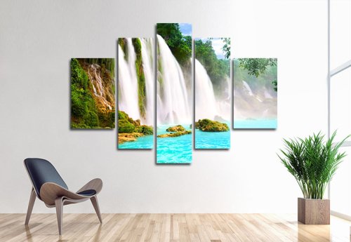 Модульная картина "Тропические водопады" 16911