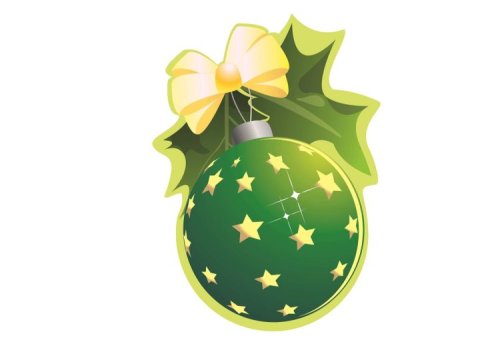 Декоративный настенный элемент "Елочный шар" (зеленый) 3065к