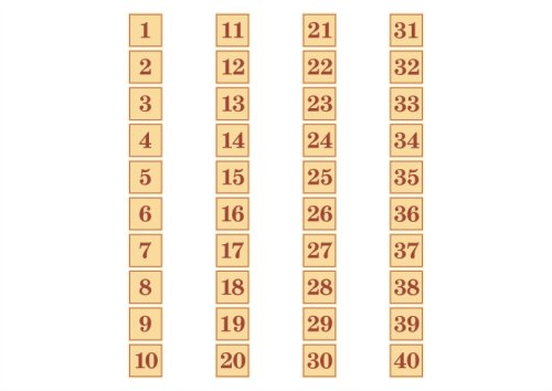 Комплект кабинетных номерков 15618