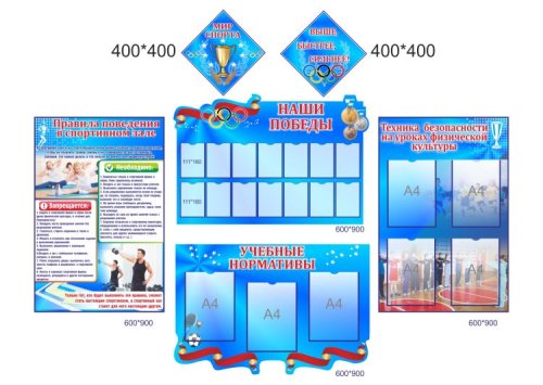 Комплект стендов для кабинета физкультуры/спортзала 9815