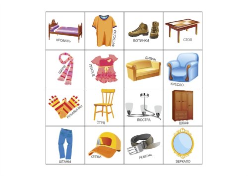 Набор обучающих магнитов "Одежда/мебель" 10784