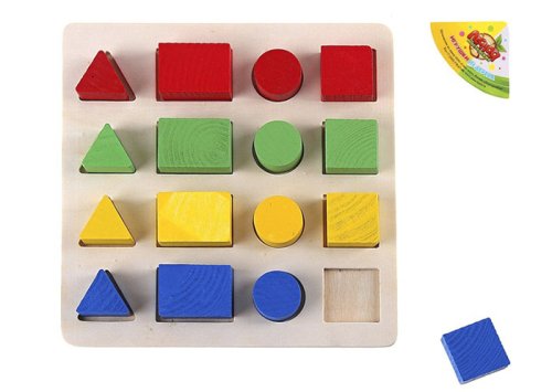 Головоломка "Изучаем цвета и фигуры", 16 объёмных фигур (2 шт) 465208