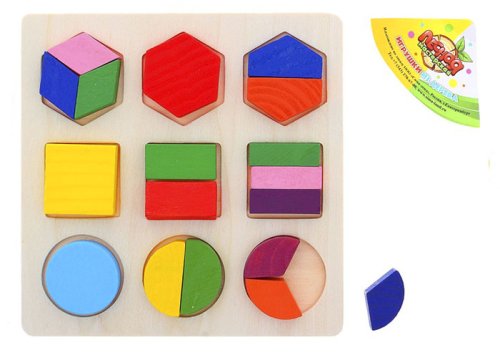 Головоломка фигуры 3*3 дроби и целое до 1/3 (2 шт.) 544373