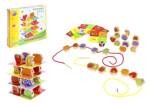 Головоломка+ шнуровка "Фрукты" 252955