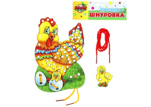 Шнуровка "Курочка с цыплятками" (2 шт.) 495883