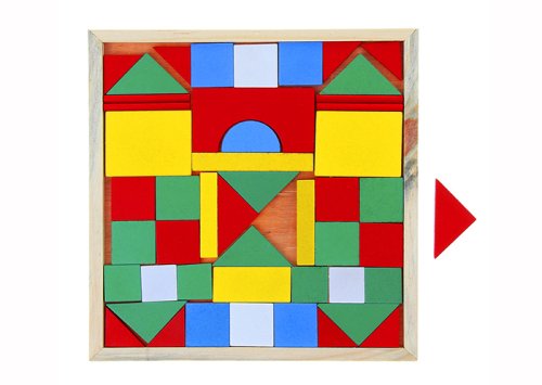 Конструктор 48 цветных деталей в деревянной коробке на толстом основании (2 шт.) 280630