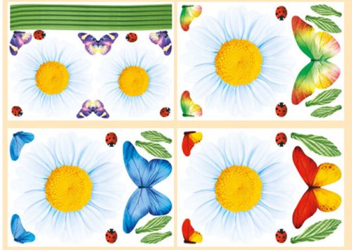 Декоративные наклейки Крупные ромашки (4 шт.) 0728900