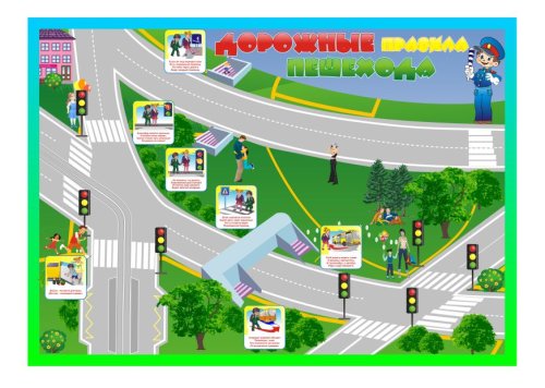 Магнитно-маркерная доска "Дорожные правила пешехода" с комплектом тематических магнитов К1047