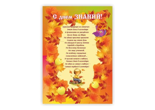 Плакат "С днем ЗНАНИЙ" 13256