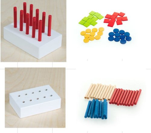 Счетный набор из дерева (в комплекте брусок для счетных палочек) 9664