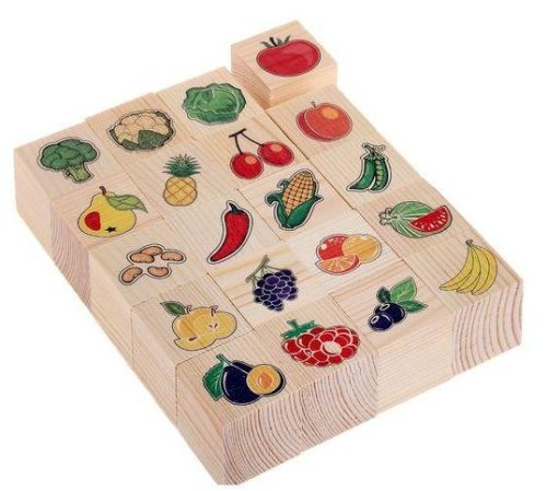 Набор кубиков "овощи-фрукты", 20 шт 1746211