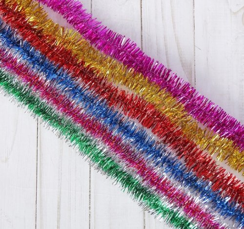 Мишура "Ниточка" пушистая, микс 30шт набор 701304с