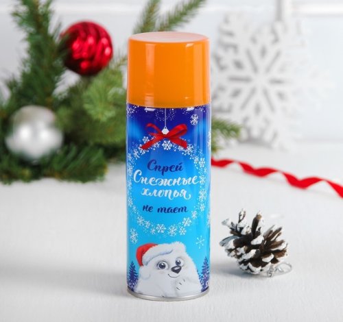 Спрей "Снежные хлопья", 500 мл, нетающие, цвет оранжевый 3488629С