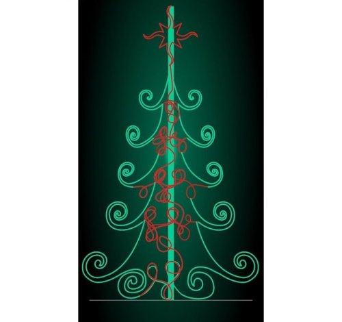 Светодиодная фигура (вертикальная установка) "ЕЛЬ", 3х1.8х1.8 м 1641889с