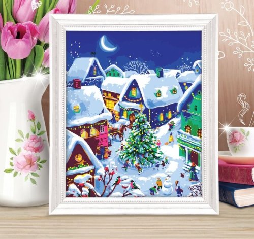 Роспись по номерам без подрамника "Новогодняя" 2711893с