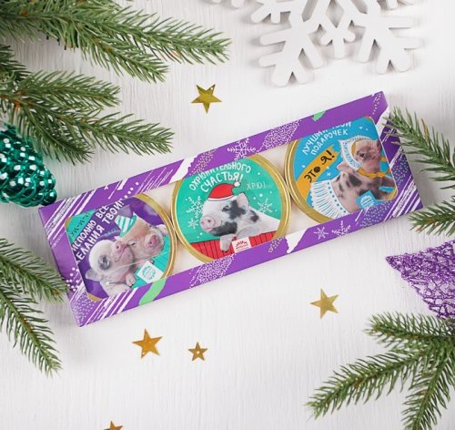 Набор шоколадных медалей "Охрюнительного счастья", 3 шт     3413952С