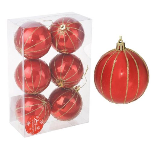 Новогодние шары Гранд (набор 6 шт.), полосы           2131407