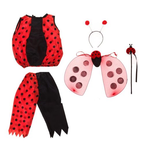 Карнавальный набор "Божья коровка", 5 предметов: ободок, жезл, крылья, штаны, накидка, 3-4 года 511853