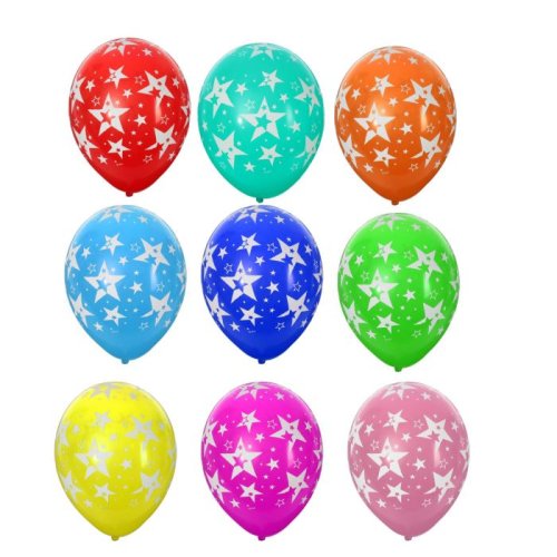 Шар латексный 12" "Большие звёзды", пастель, набор 50 шт., цвета МИКС 1298028С