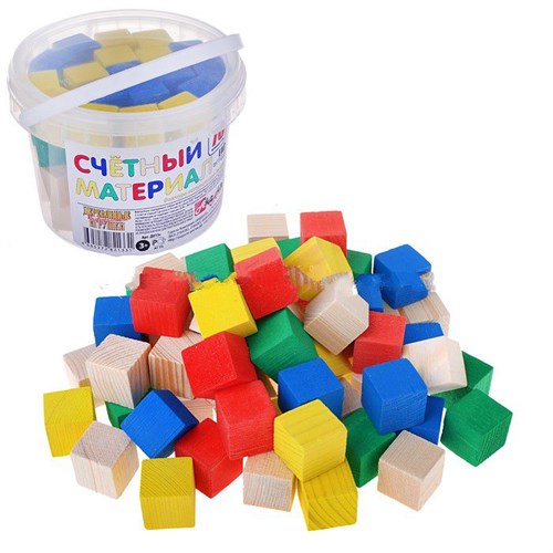 Счетный материал (65 кубиков) в пластиковом контейнере 4665272821331