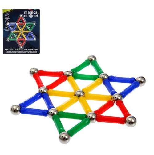 Конструктор магнитный «Звезда», 37 деталей, цвета МИКС 1633371С