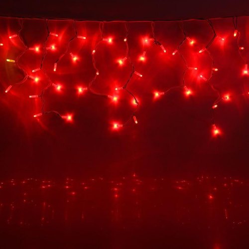 БАХРОМА уличная, УМС, Ш:5,6 м, В:0,9 м, Н.Б.  2W LED-330-220V, шнур питания, КРАСНЫЙ  1585978С